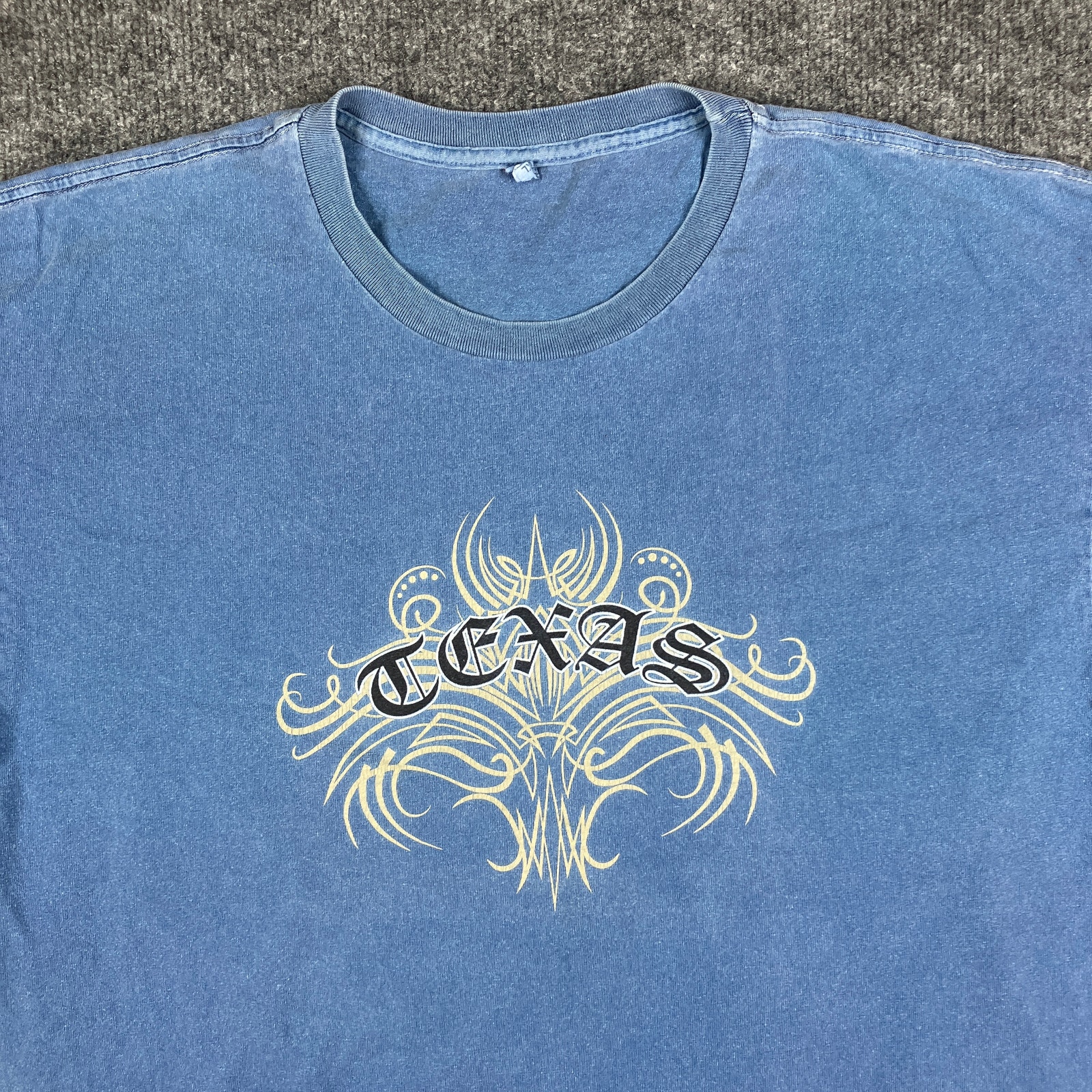 Zynco T-Shirt Mens Size 2xl Blue Texas Graphic Tee Short Sleeve Western Font